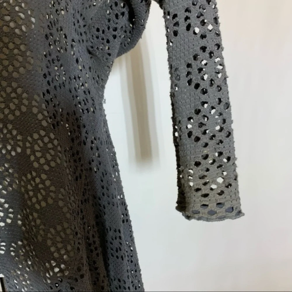 Free People • FP Beach Flume Waterfall Geo Cutout Shawl Collar Cardigan Gray S